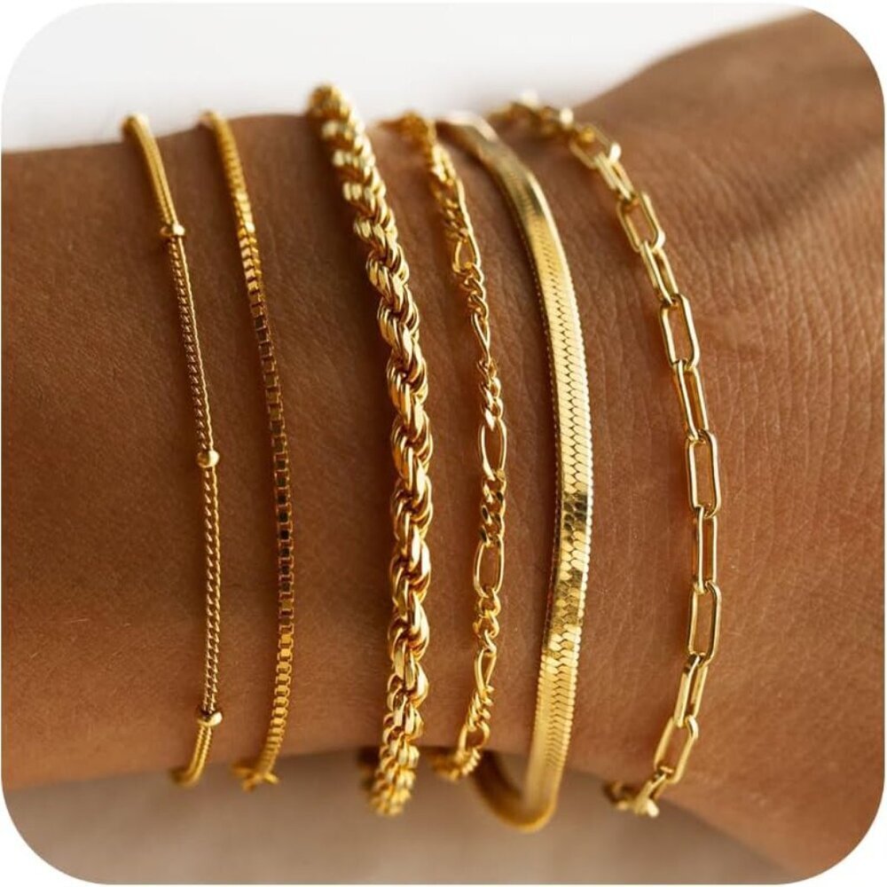 Dainty Silver Bracelets for Women Trendy, 925 Sterling Silver Jewelry Set for Wo